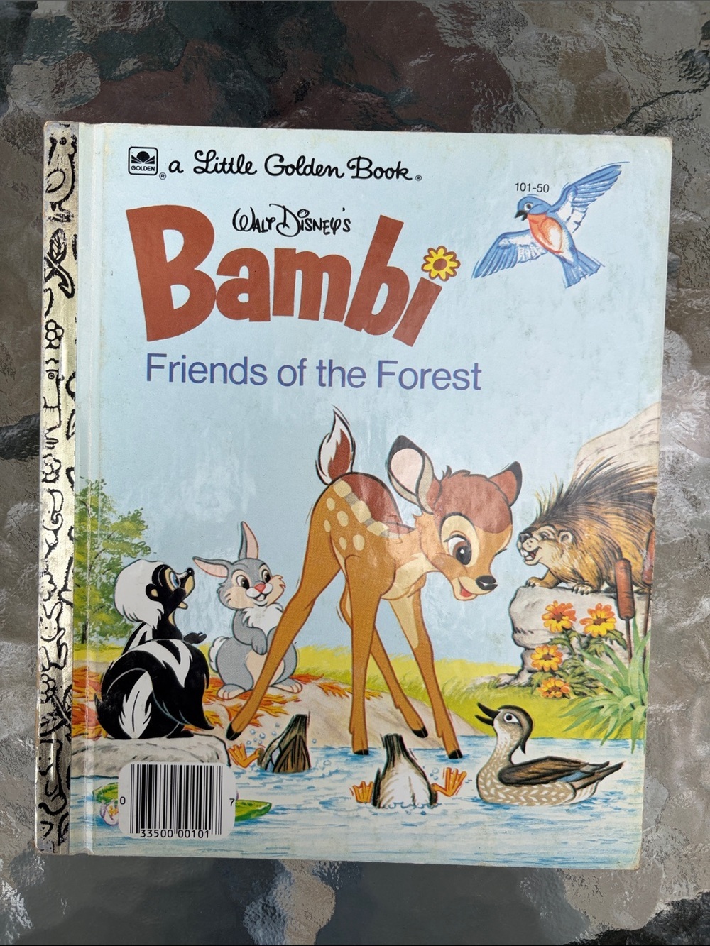 VINTAGE Walt Disney's Bambi Little Golden Book light Blue Cover VTG